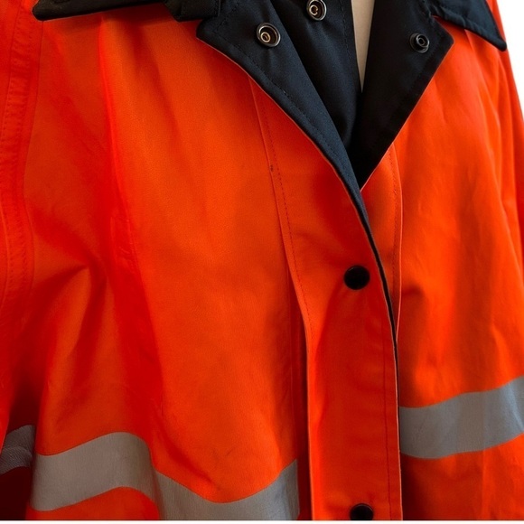 Vintage 1990s Detroit Police Uniform Neon Reflective Rain Coat - Picture 6 of 7